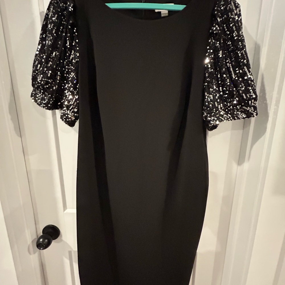 Calvin Klein Black sequined Sleeve Dress